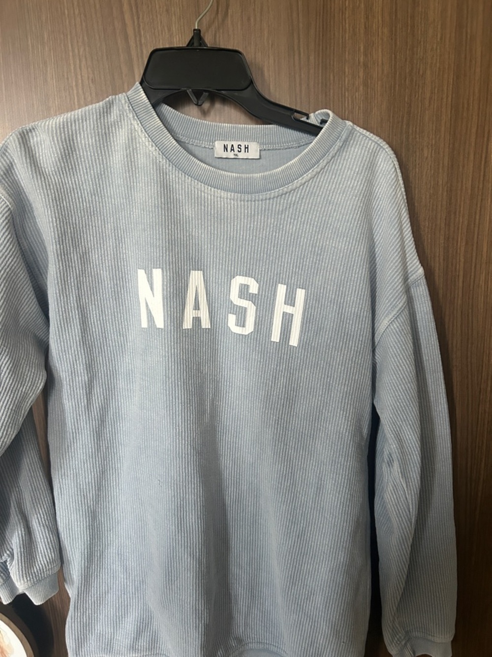 NASH Light Blue Ribbed Crewneck Sweatshirt